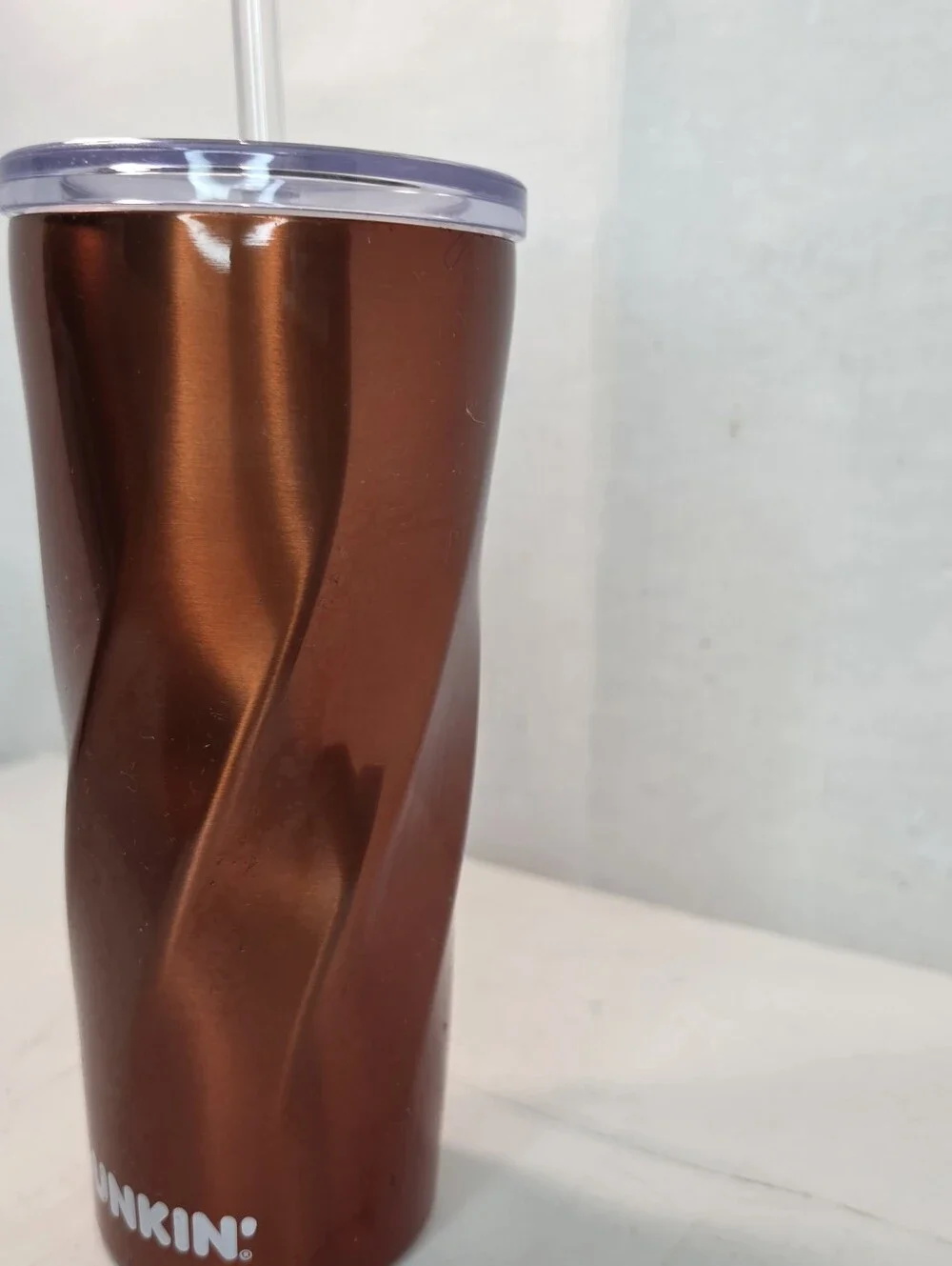 Dunkin' Donuts Fall 2022 Collection 24 oz Bronze Insulated Swirl Tumbler.